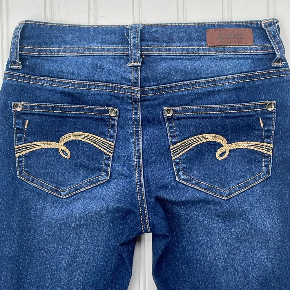 JUSTICE PREMIUM JEANS GIRLS SIMPLY LOW BLUE JEANS SIZE 12S